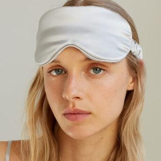 Grey Silk Eye Mask Dariia Day in Silver Grey