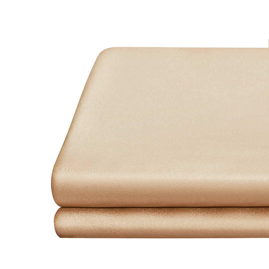 Beige Flat sheet in French beige silk by Dariia Day