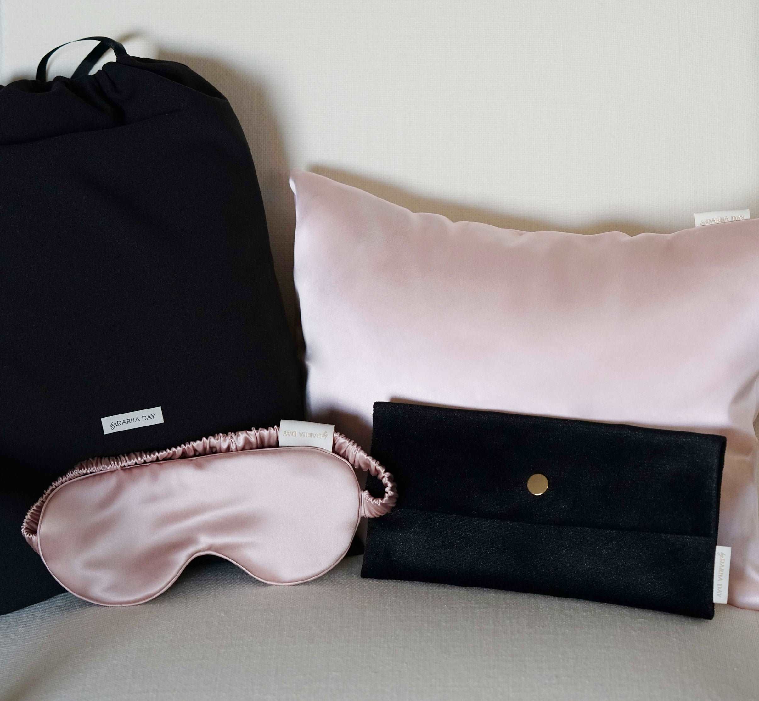 Pink Silk travel set - Blush Pink