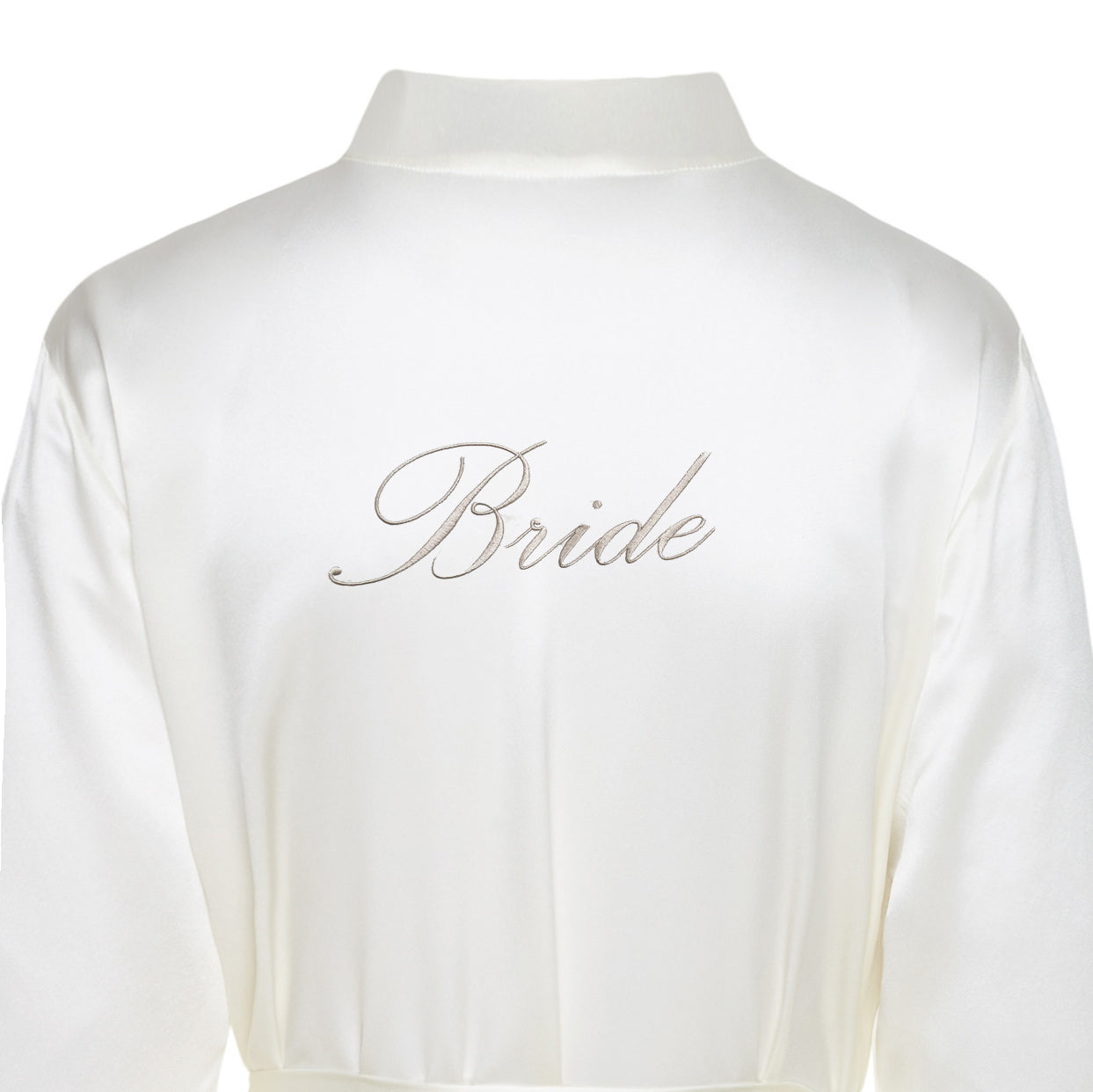 Mariée - Robe longue en soie blanc poudré