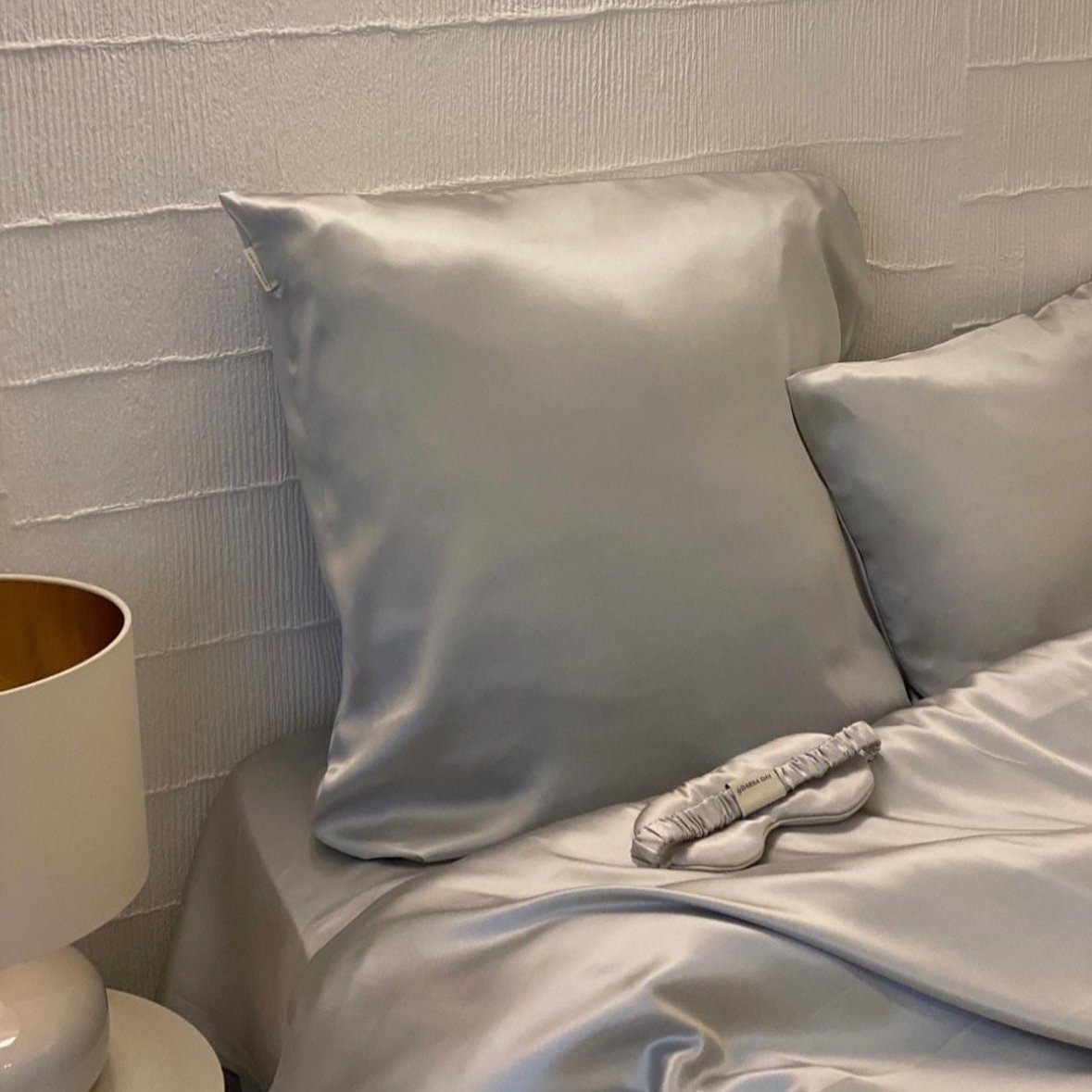 Grey Silver Luxury grey mulberry silk bedding 25 momme by By Dariia Day