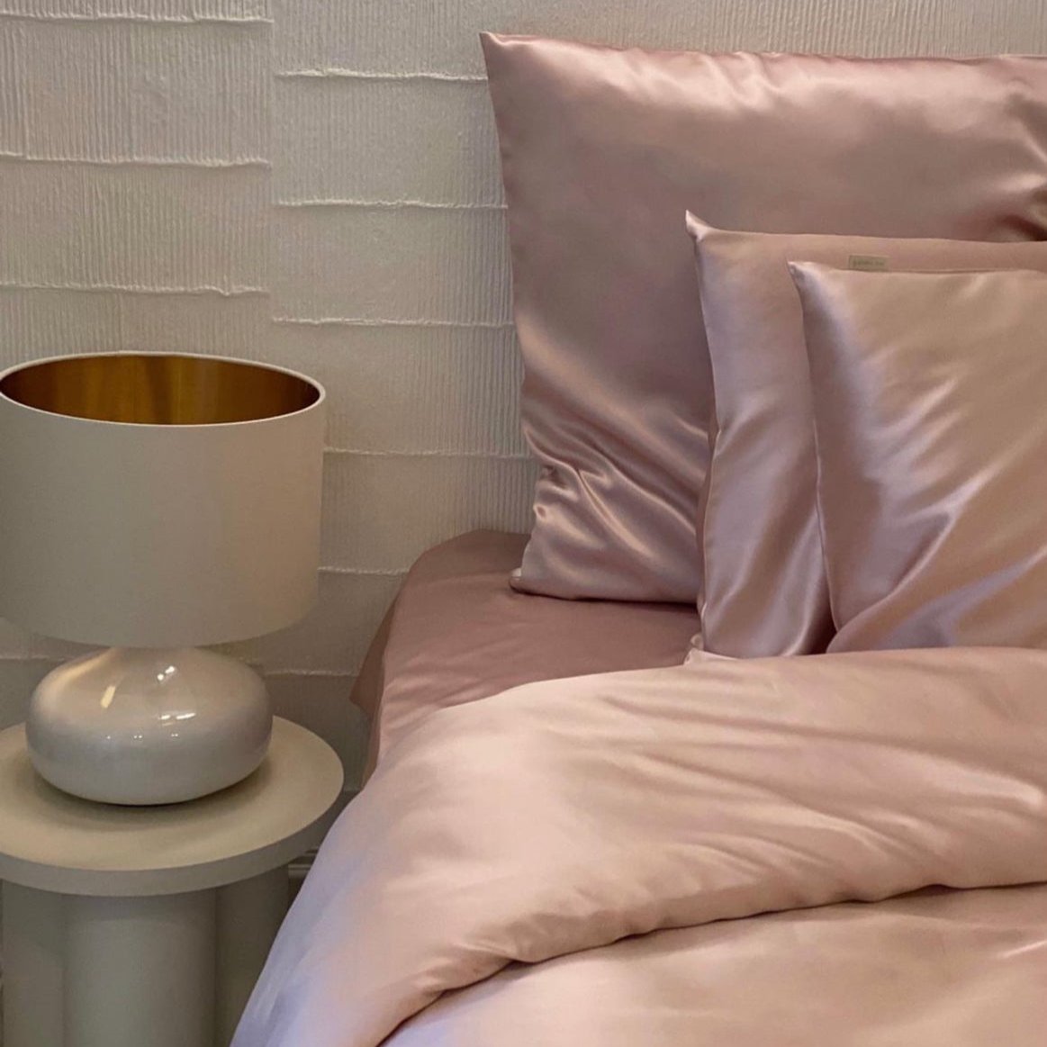 Pink Luxury pink mulberry silk pillowcases and bedding 25 momme by By Dariia Day