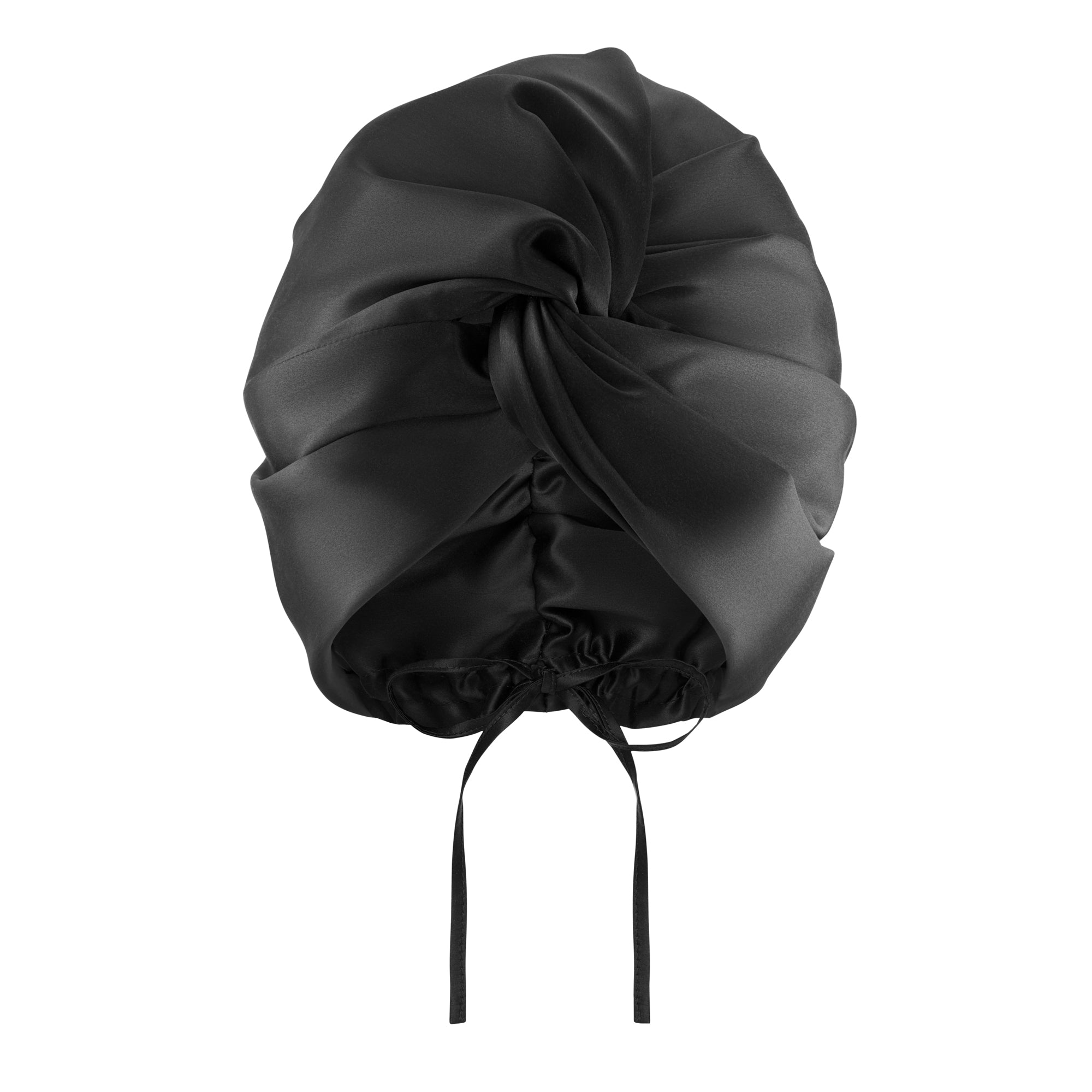 Black Silk turban hair bonnet good for hair sleep, shiny, soft, luxurious