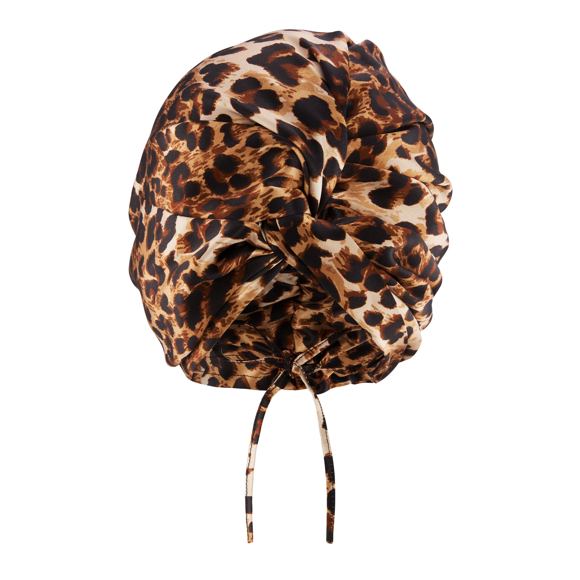 Leopard Silk turban hair bonnet good for hair sleep, shiny, soft, luxurious