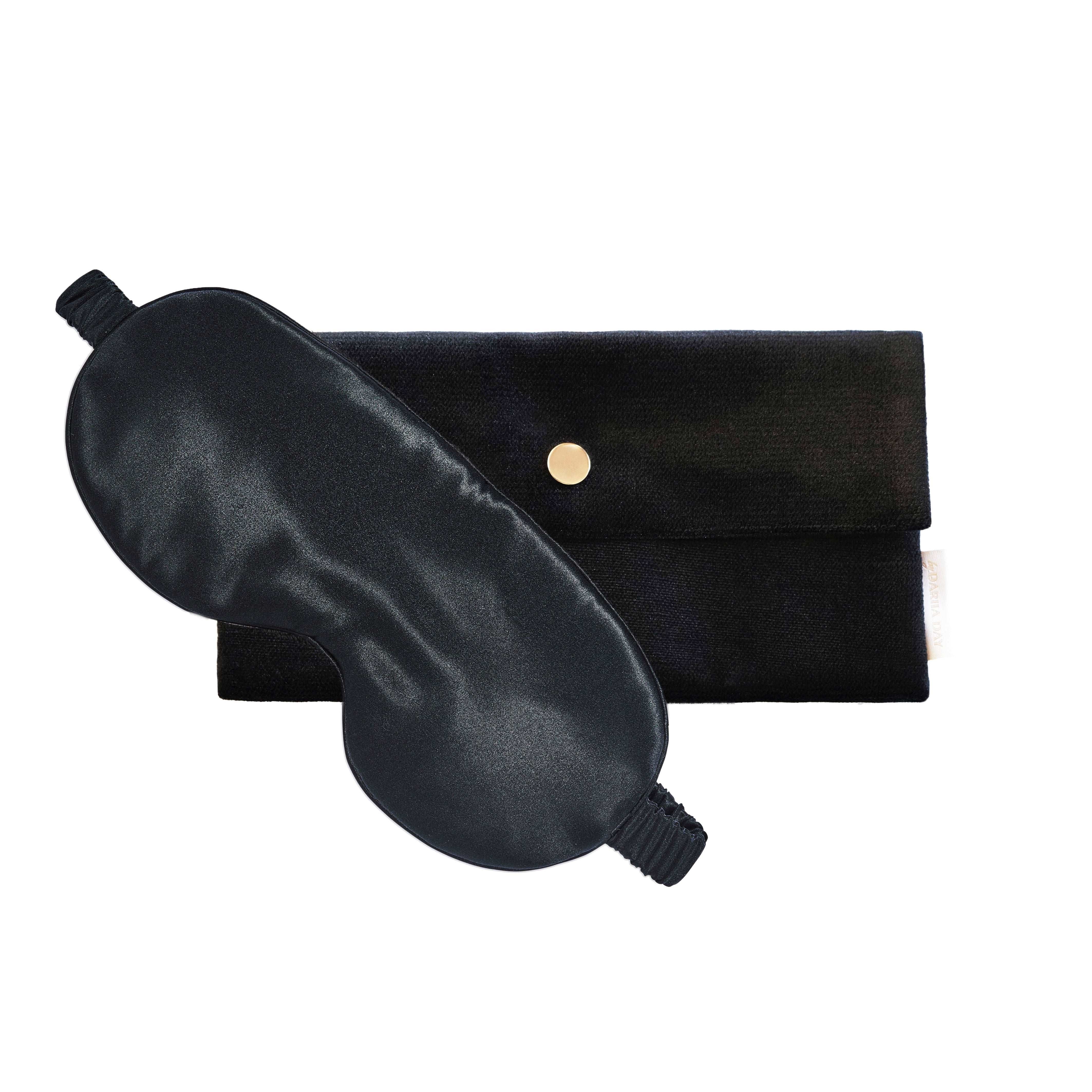 Black Silk eye mask - Midnight Black